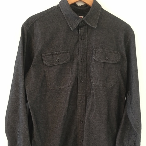 Wrangler shirt Dark Gray Denim Button Long Sleeve
